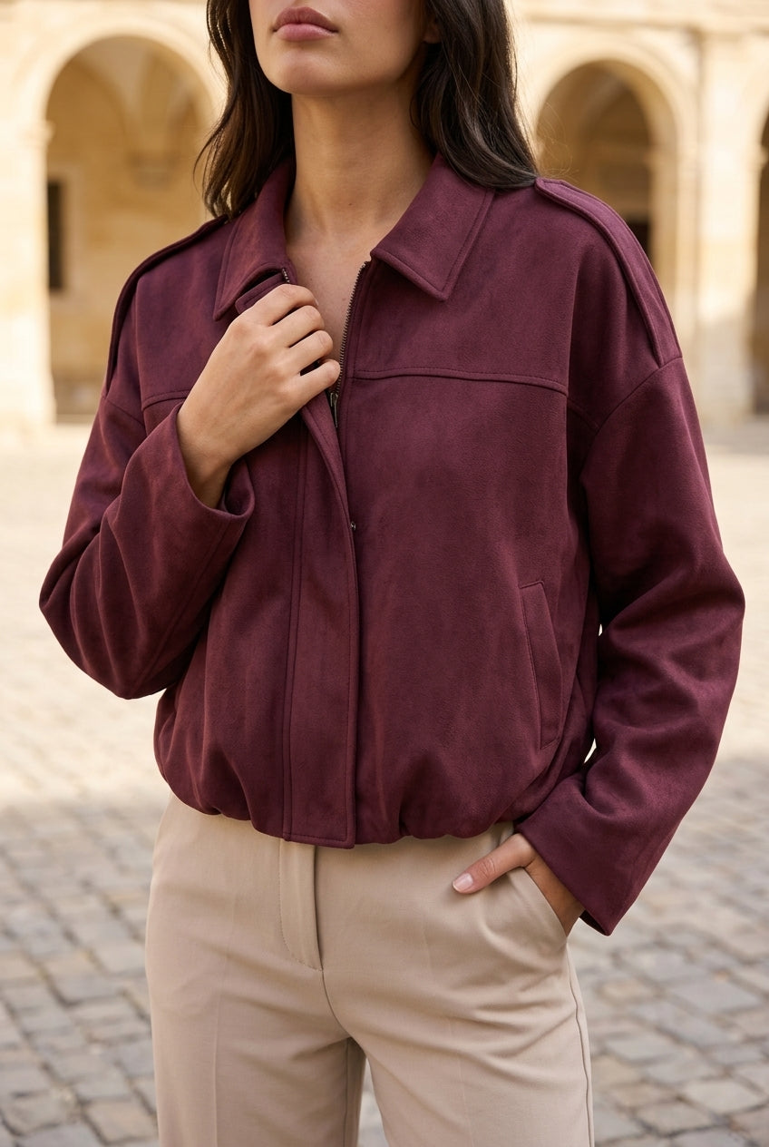 Tea | Cropped Bomber Jacket