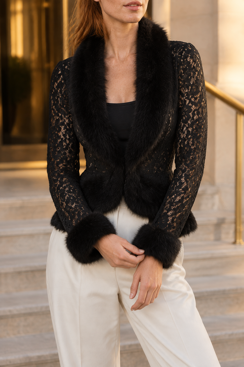 Hera | Faux Fur V-Neck Coat