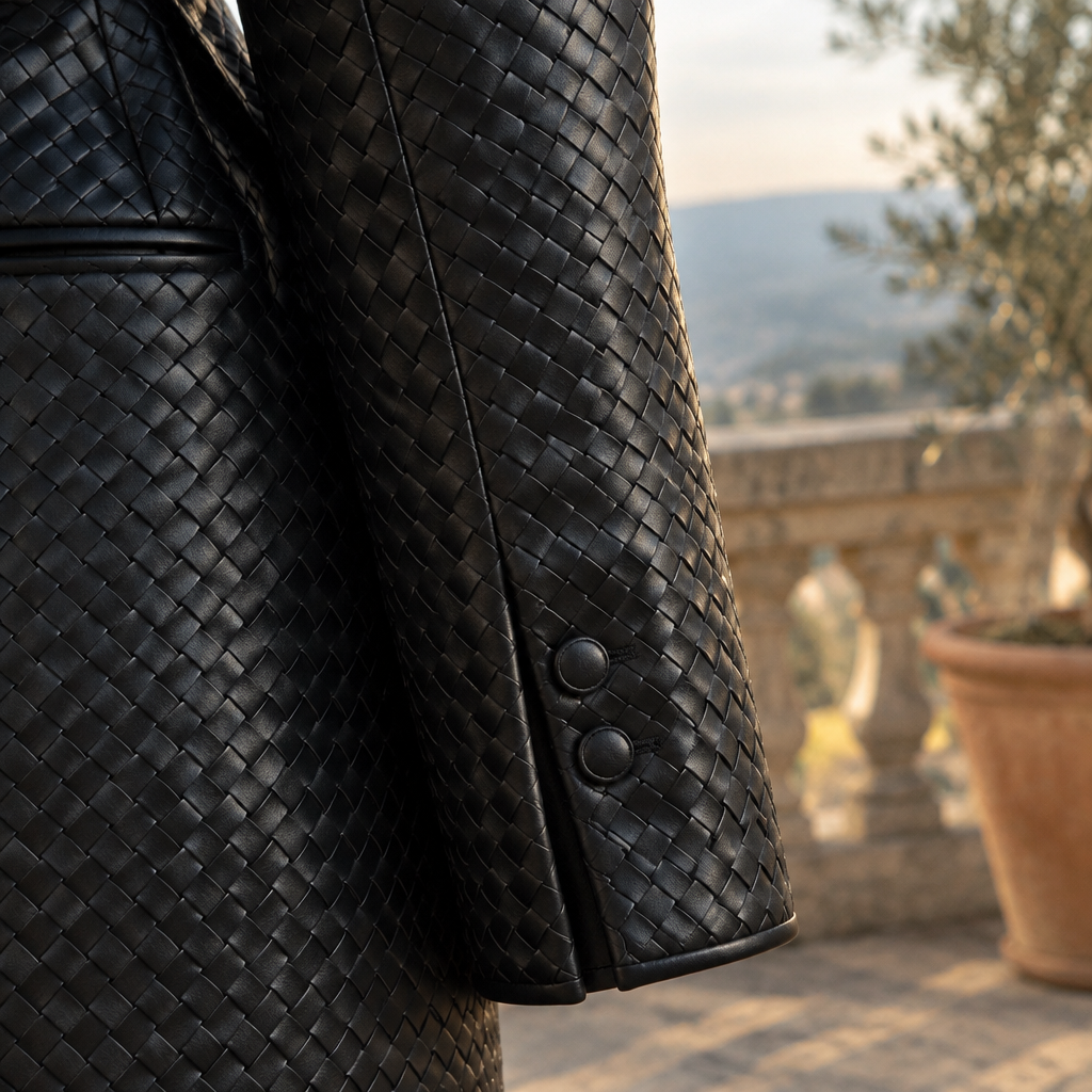 Ediel | Faux Leather Waist-Tie Blazer