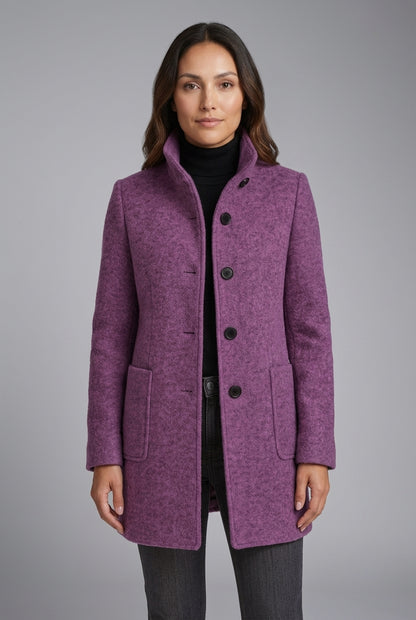 Classic Structured Coat for Women, Tailored Long-Sleeve Soft Warm Elegant, for Work, Office, Everyday & Going Out