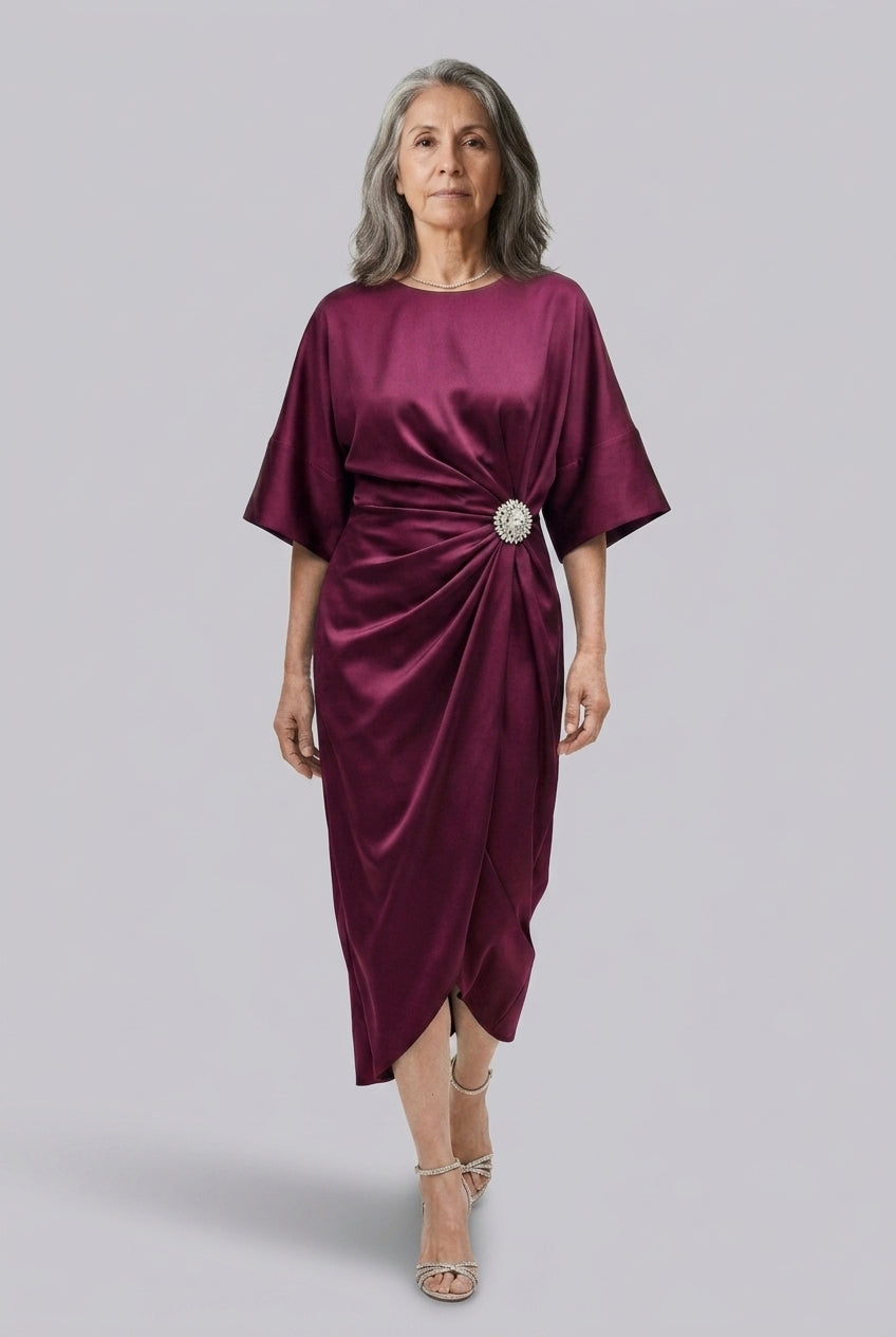 Maple | Wide Sleeve Satin Dress