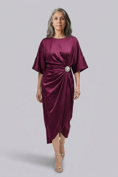 Maple | Wide Sleeve Satin Dress