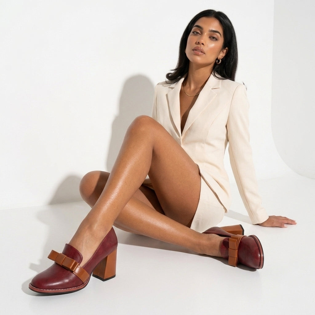 Ramona | Bow-Strap Loafer Heel
