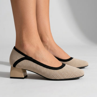 Solange | Woven Block Heel Pumps