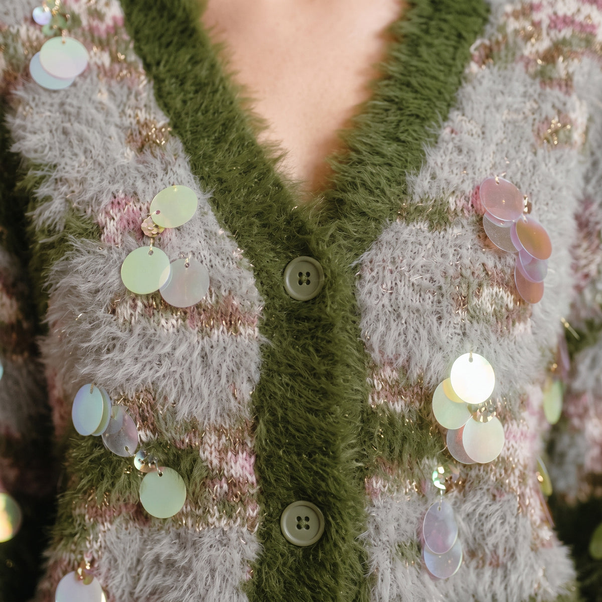 Merla | Festive Colorblock Cardigan