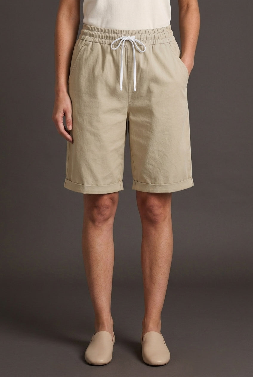 Summer Women's Relaxed Cotton Shorts with Pockets