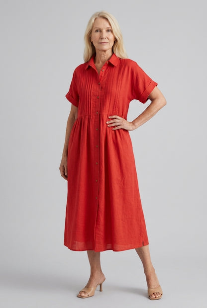 Nathalie | Cotton Button Midi Dress