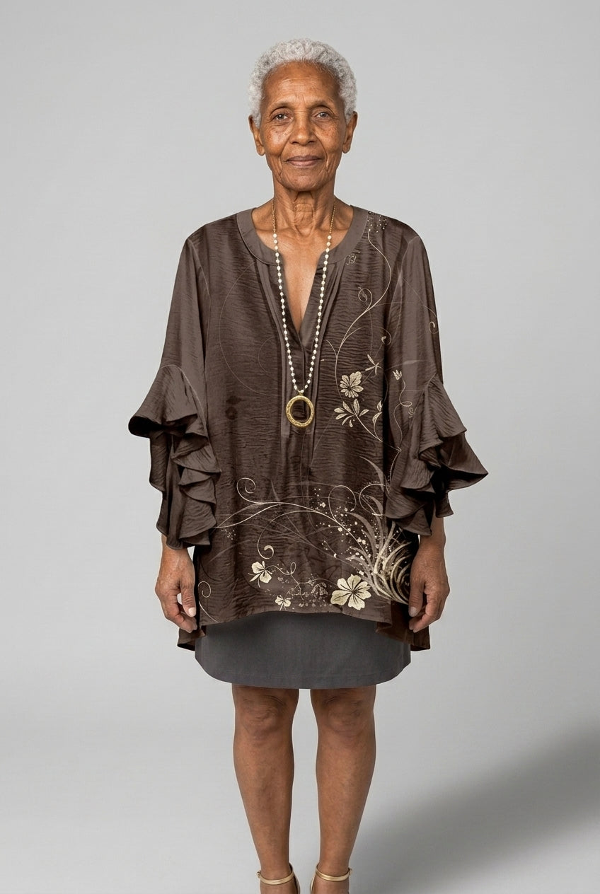 Thomasina Fabienne | Floral Ruffle Blouse