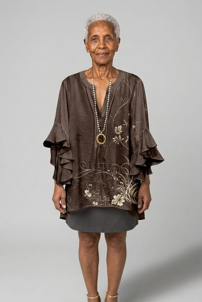 Thomasina Fabienne | Floral Ruffle Blouse