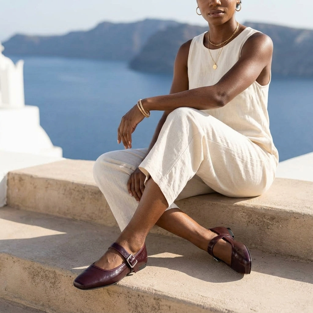 Leda | Square Toe Mary Jane Flat