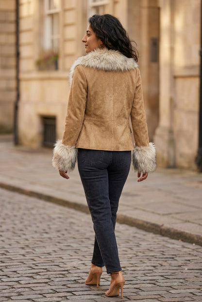 Meret | Faux Fur Trim Blazer Coat