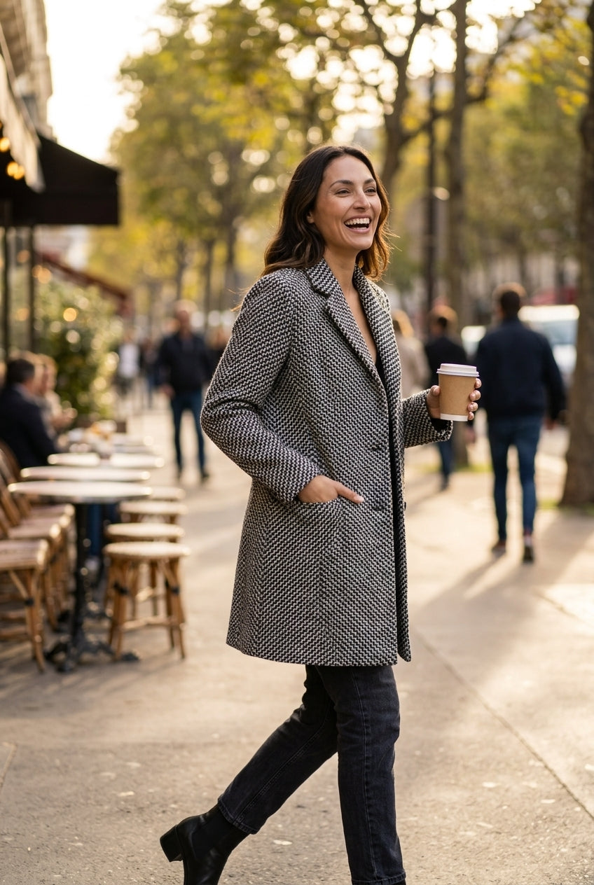 Sage | Women's Warm Winter Tailored Insulated Coat With Pockets