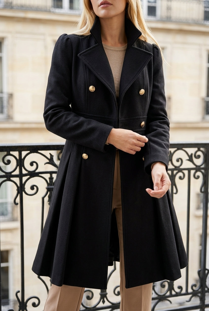 Kia | Double Button Long-Sleeve Coat