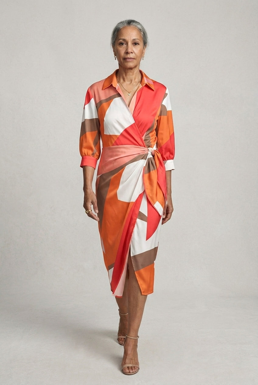 Clementine Mira | Wrap Waist Midi Dress