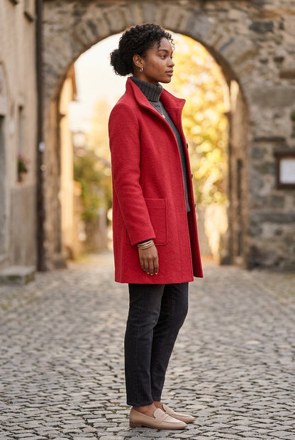 Lea | Stand-Collar Structured Winter Coat