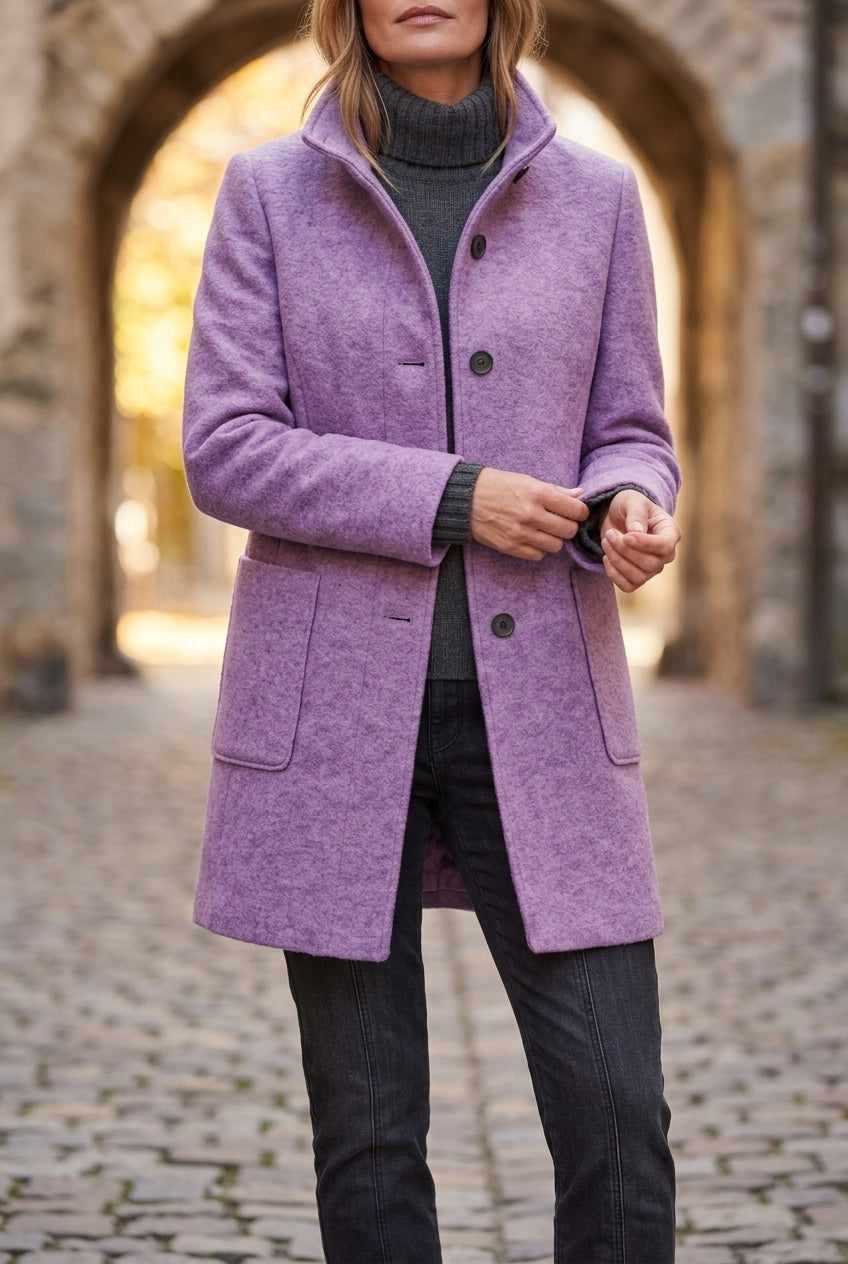 Lea | Stand-Collar Structured Winter Coat