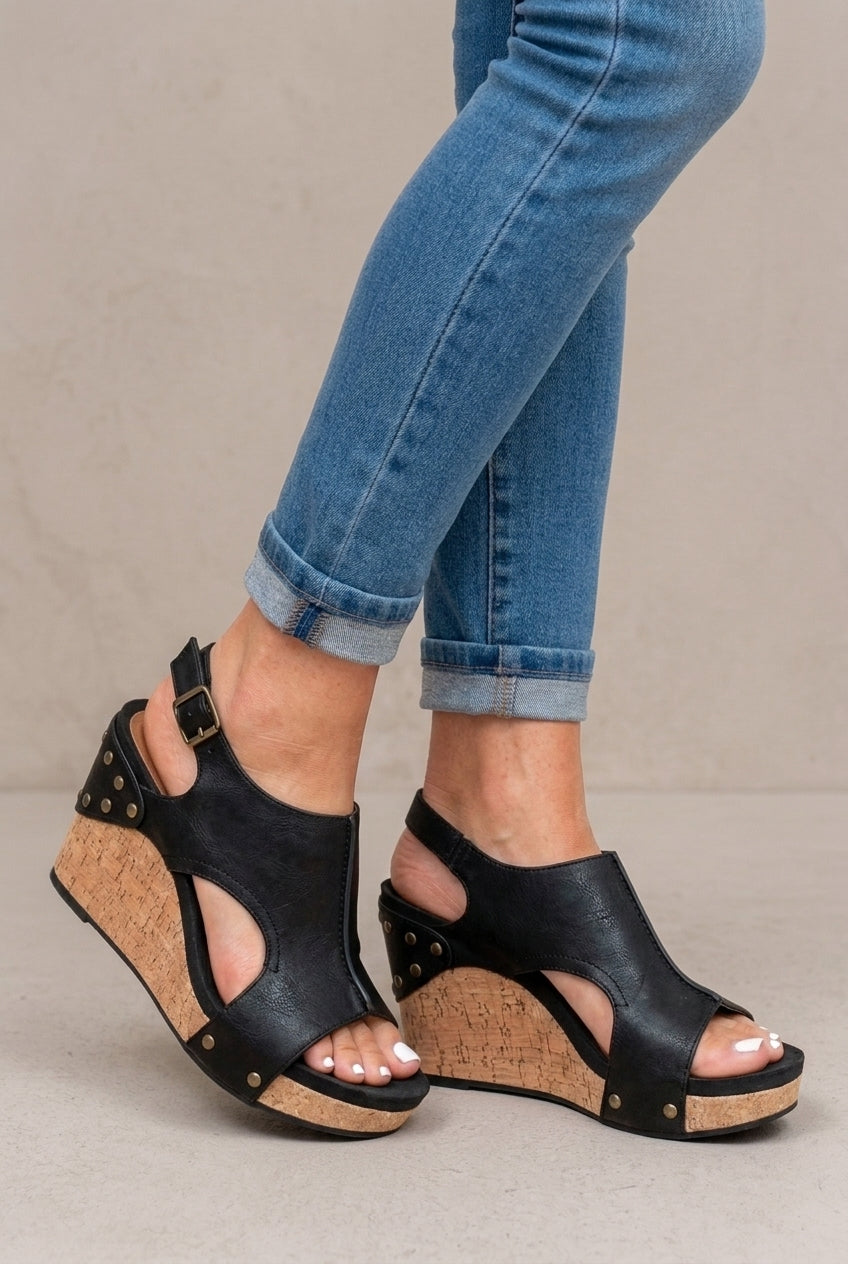 Casual Open Toe Orthopedic Sandals for Women, Lightweight Wedge Buckle Closure, for Everyday, Casual & Vacation Wear