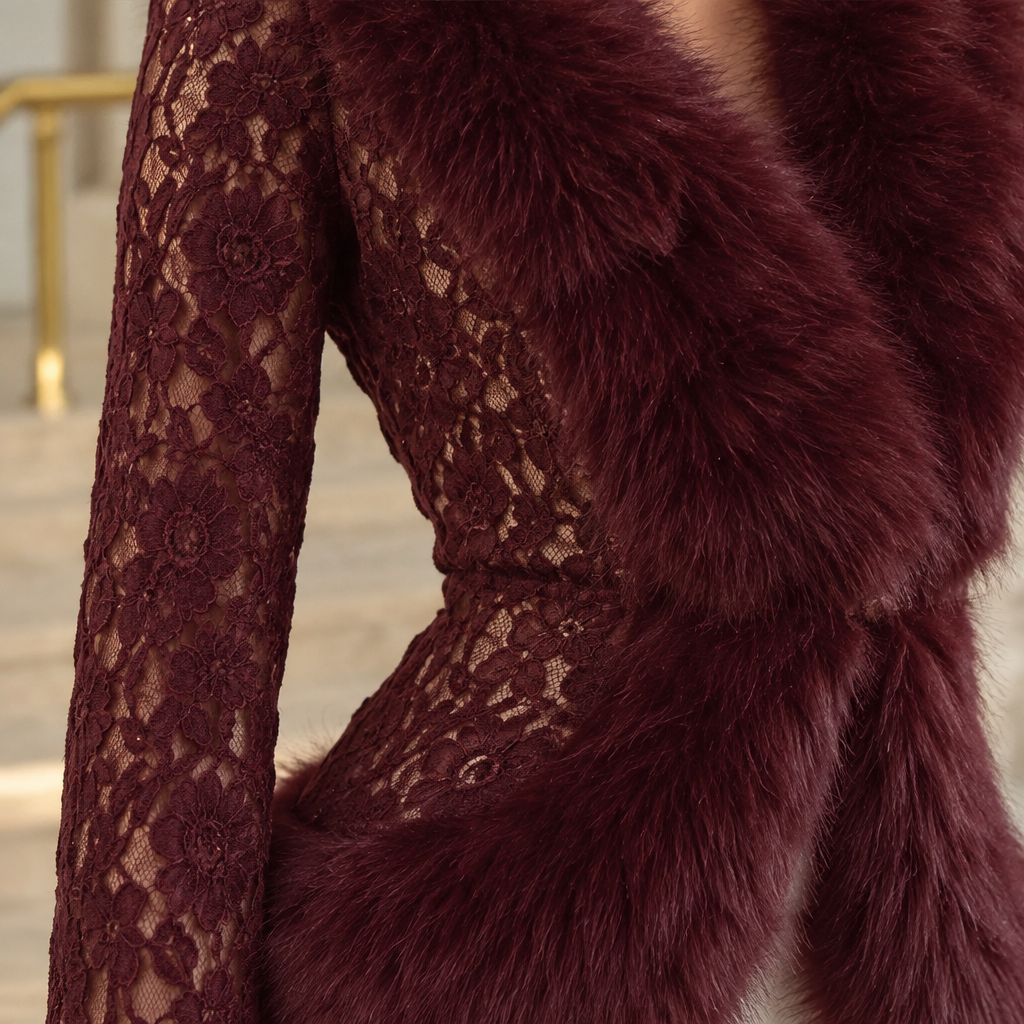Hera | Faux Fur V-Neck Coat