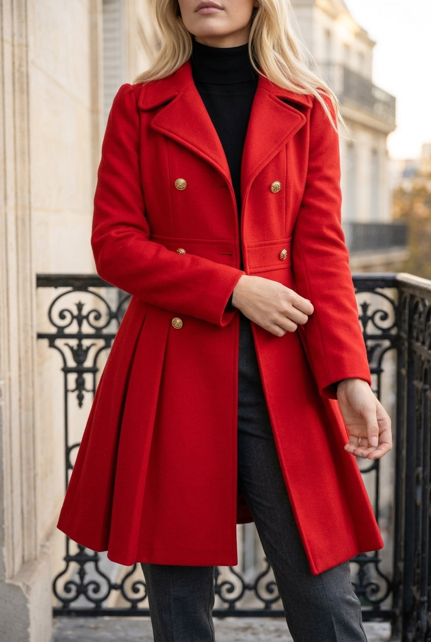 Kia | Double Button Long-Sleeve Coat