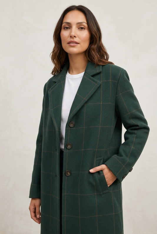 Maela | Women's Tailored Warm Fabric-Blend Overcoat with Pockets