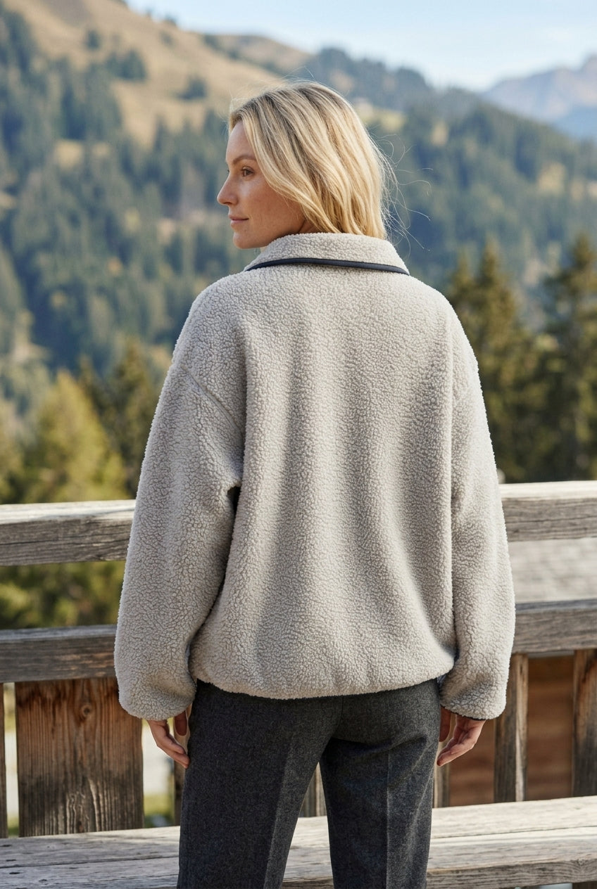 Wavia | Funnel Neck Half-Zip Sweatshirt