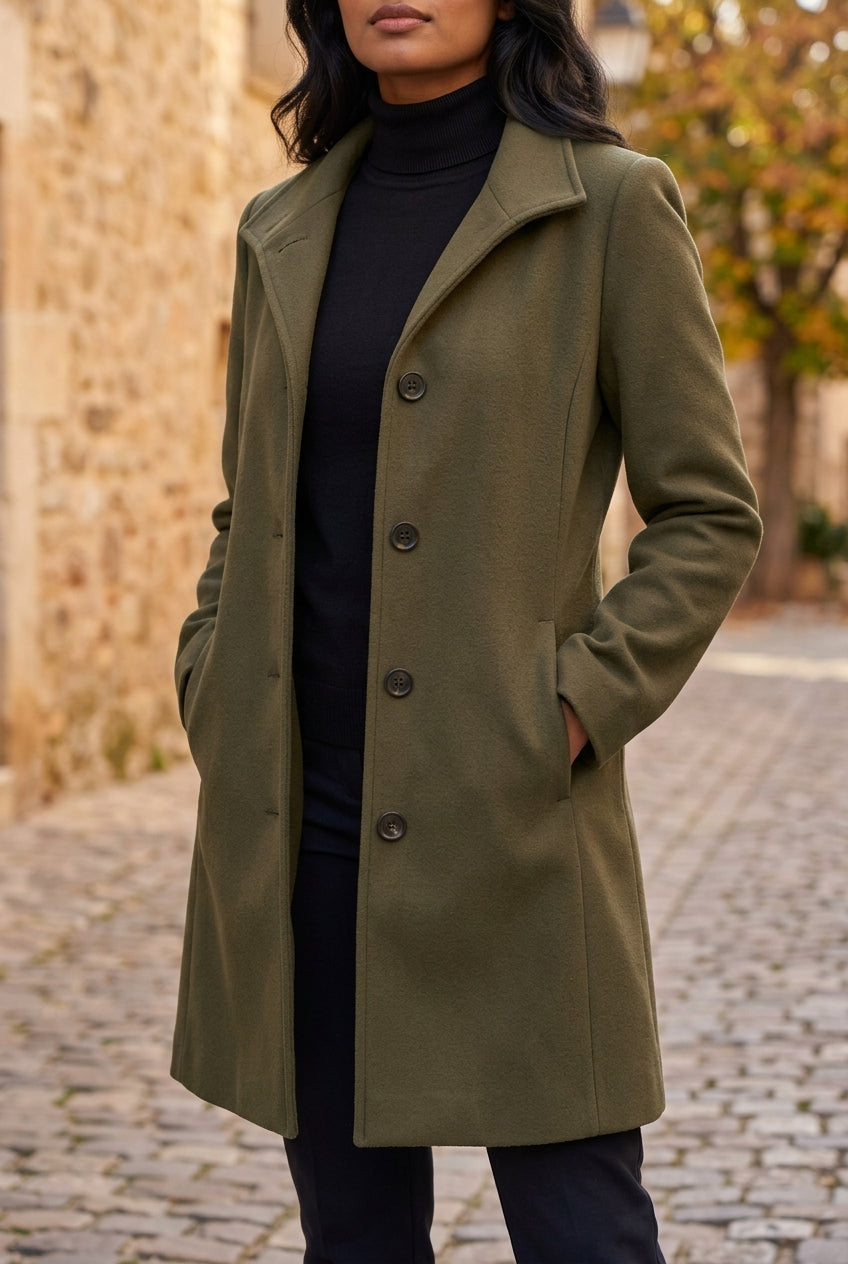 Grear | Button-Front Wool-Blend Coat