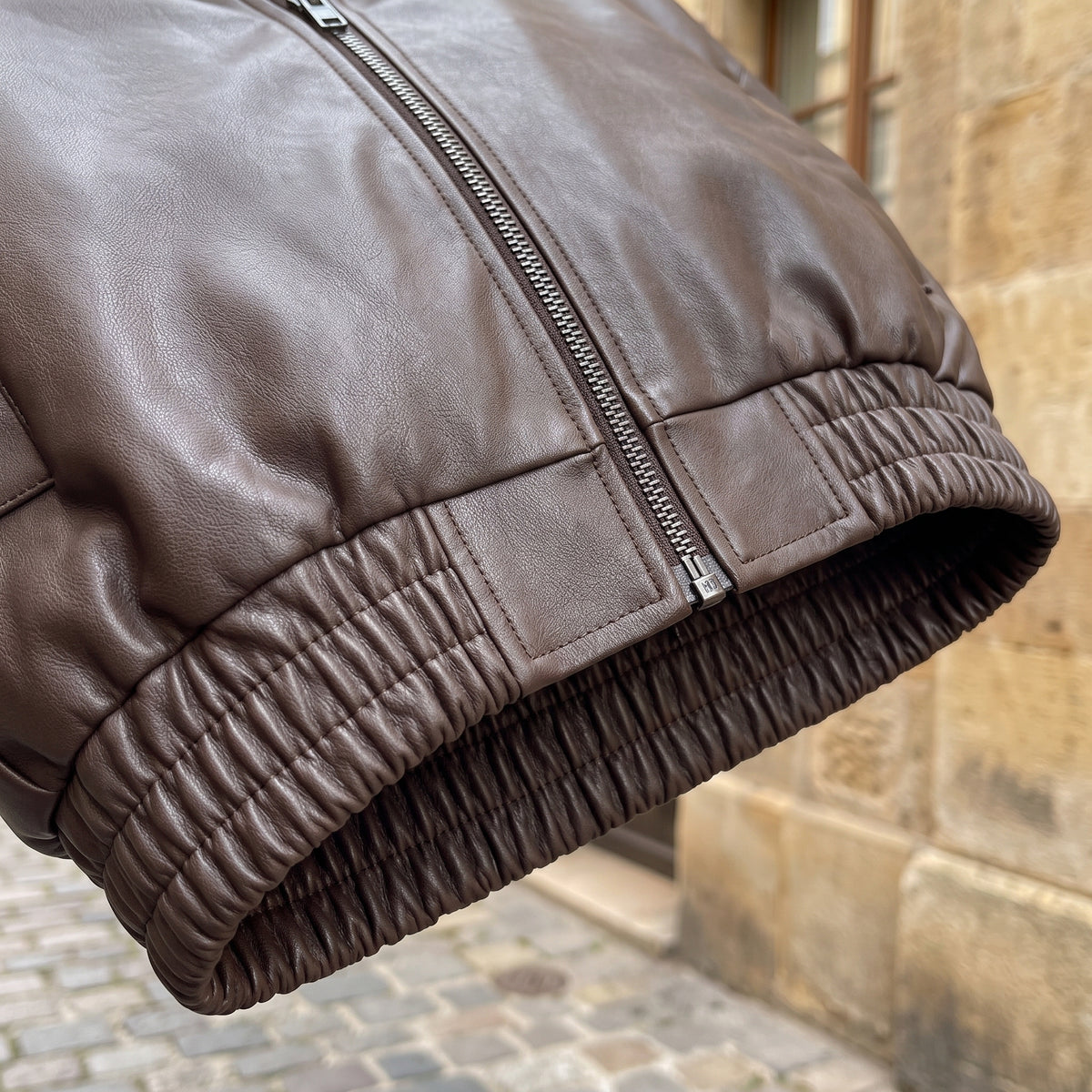 Nita | Faux Leather Bomber Jacket