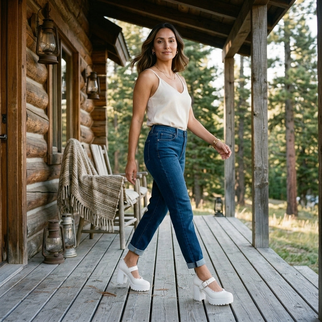 Angelique | Scalloped Buckle Platform Loafers