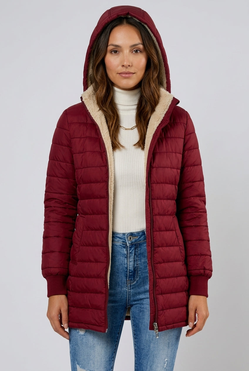 Cleo | Women's Sherpa-Lined Structured Winter Coat