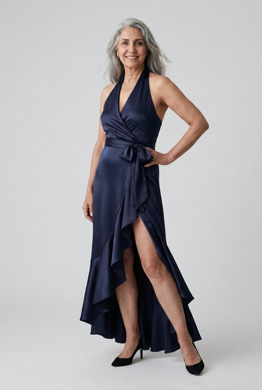 Neve Berenice | Halter Wrap Maxi Dress