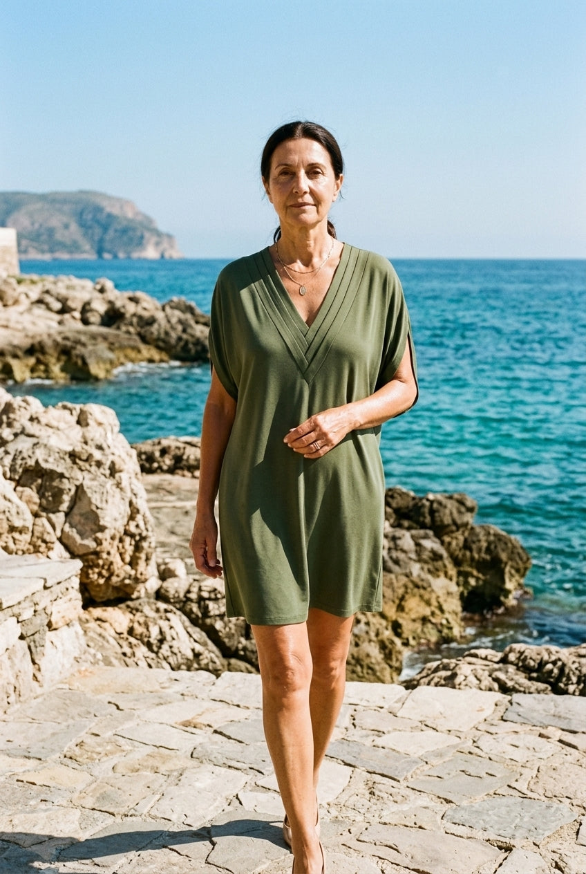 Ondrea | Draped V-Neck Mini Dress