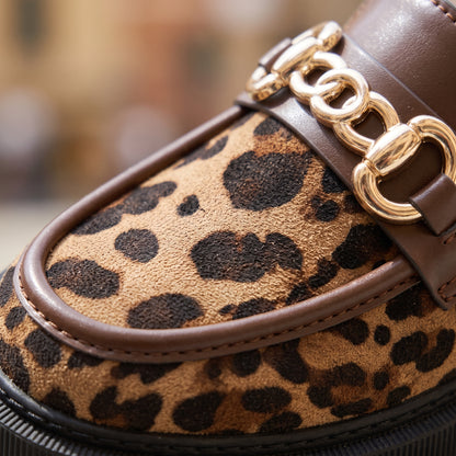 Bijya | Leopard Platform Loafers