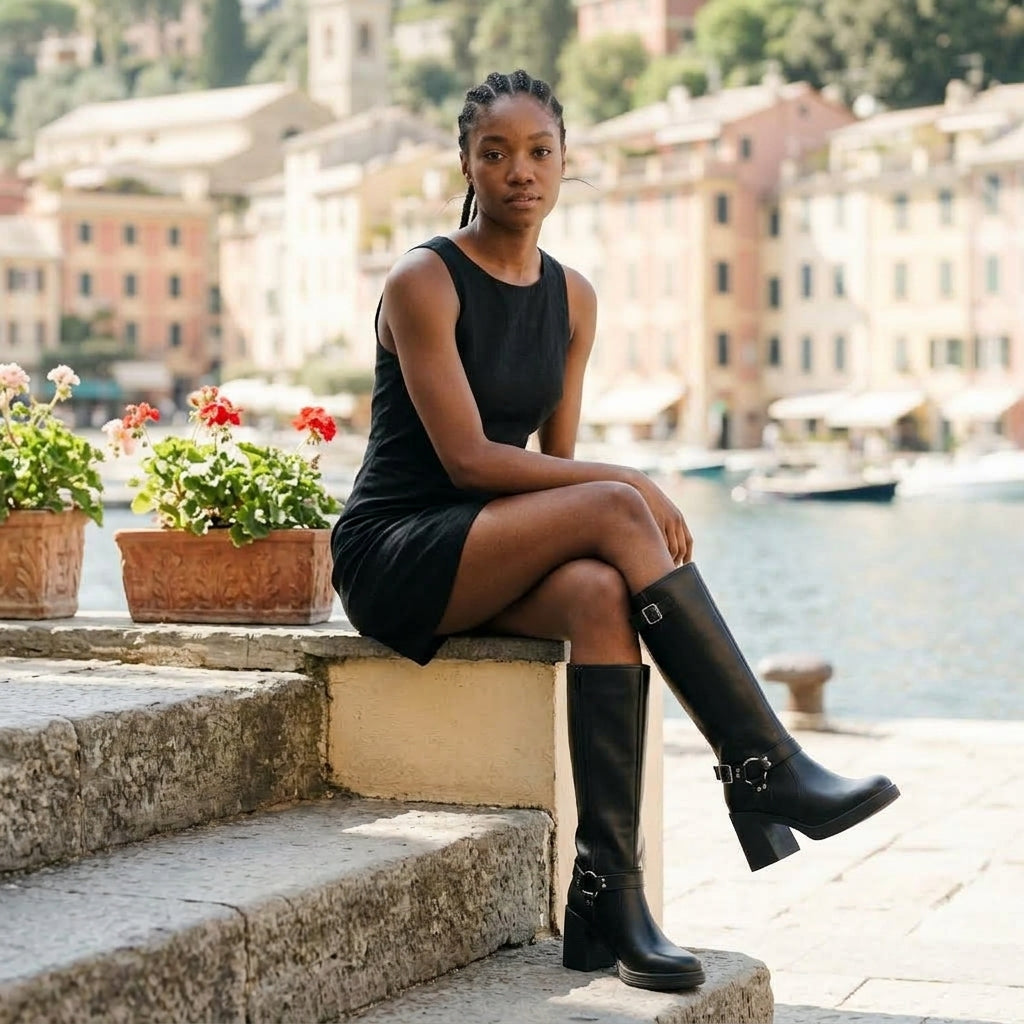 Hala | Vegan Leather Knee-High Platform Boots