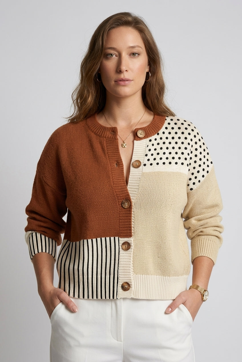 Wisteria Xenia | Polka Dot Button-Down Cardigan