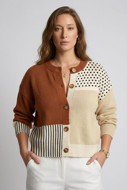 Wisteria Xenia | Polka Dot Button-Down Cardigan