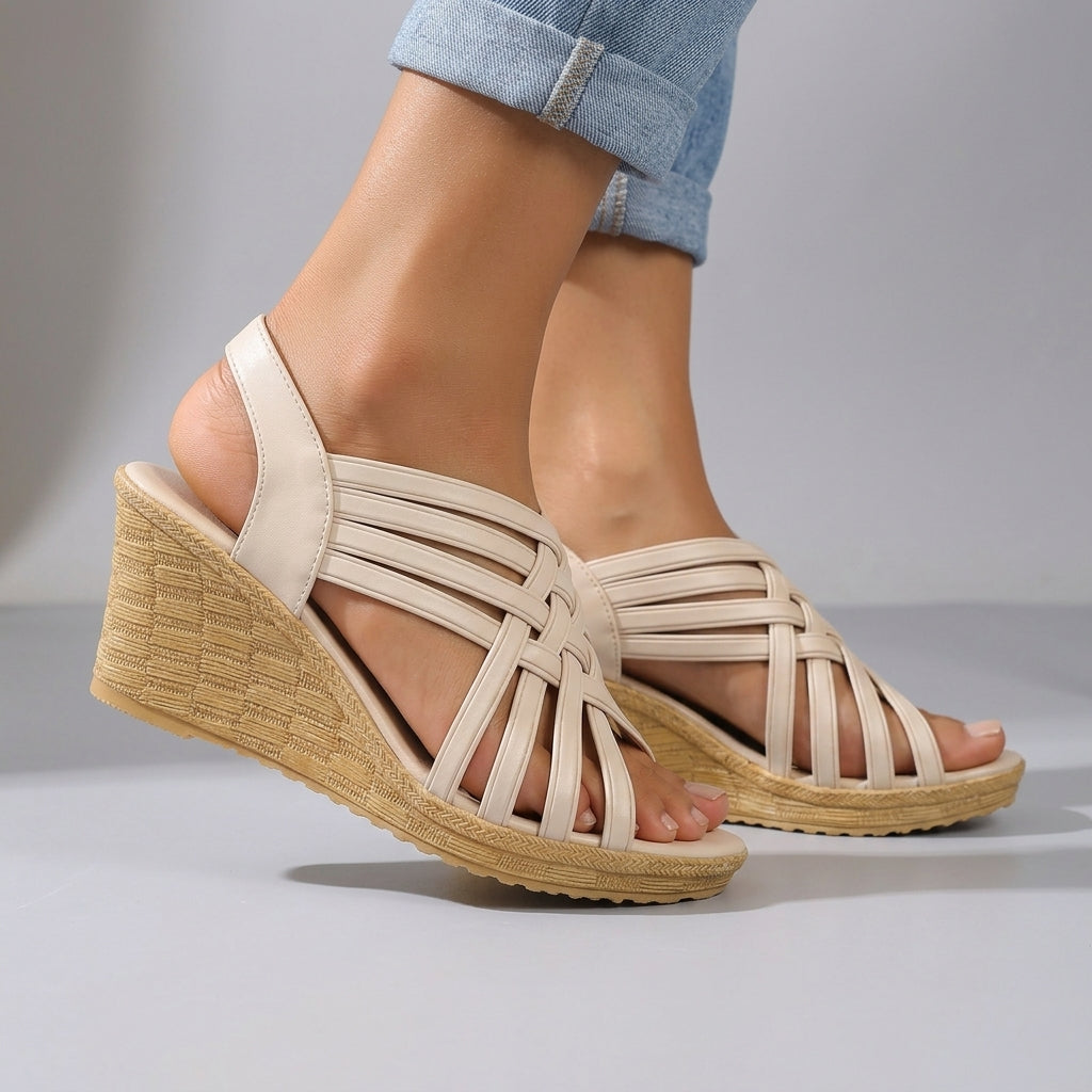 Francine | Woven Cross-Strap Wedge Sandal
