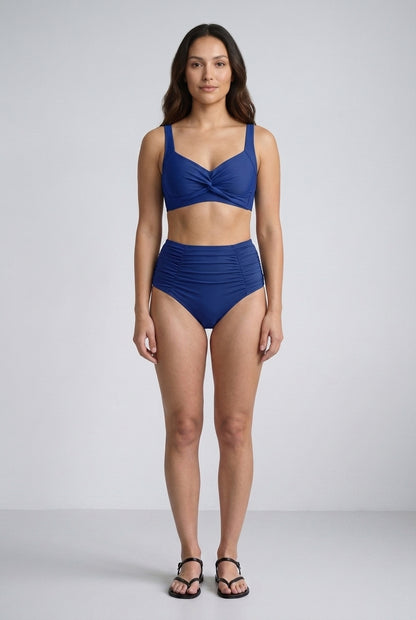 Elegant High-Waist Bikini Set for Women, Bandeau Neckline Smooth Silhouette, for Beach, Vacation, Summer & Everyday Wear