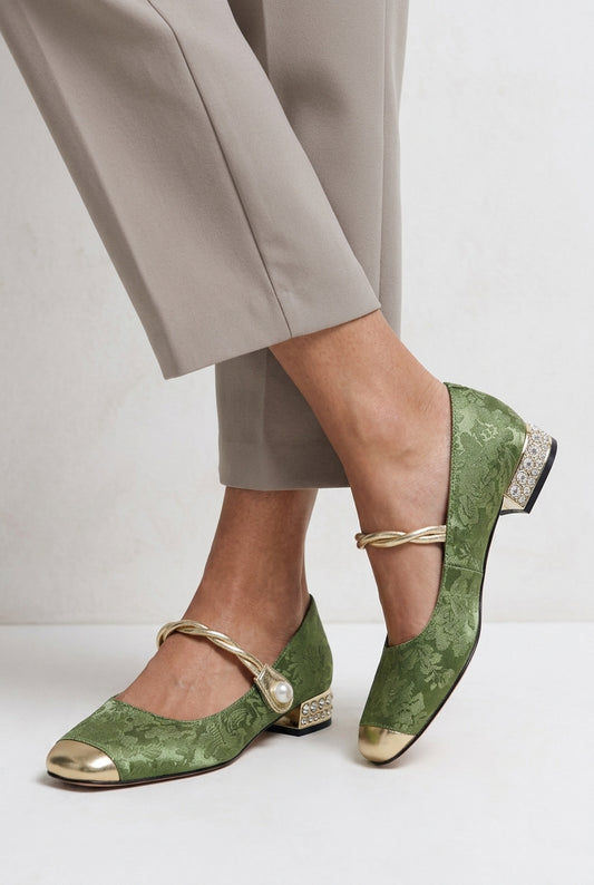 Sabrina | Braided Pearl Mary Jane Shoe