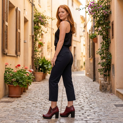 Andrina | Lace-Trimmed Heel Ankle Boots