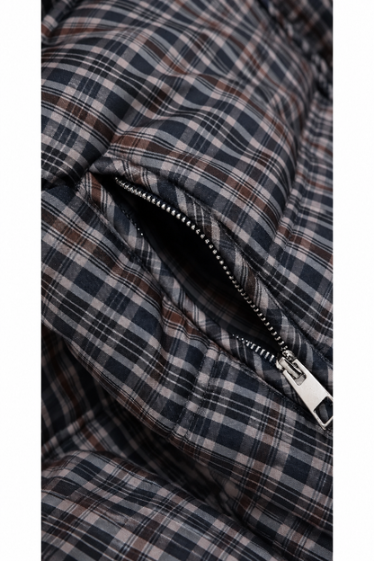 Adise | Stand-Collar Plaid Puffer Jacket