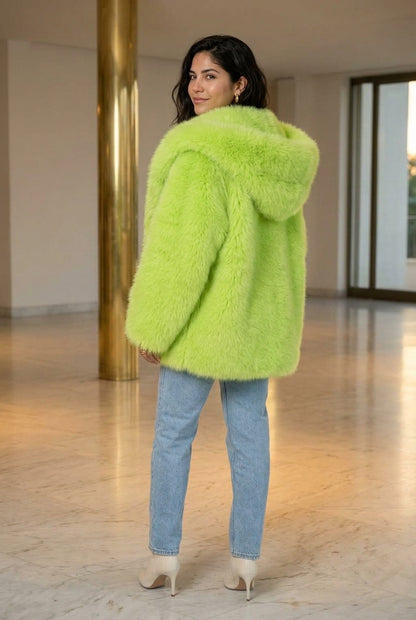 Dagmar | Oversized Faux Fur Hooded Coat