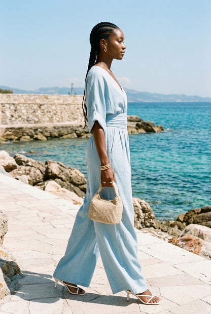 Emberly | Wide Sleeve V-Neck Jumpsuit