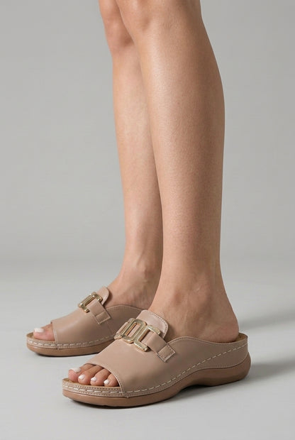 Dominique | Open Toe Wedge Sandal