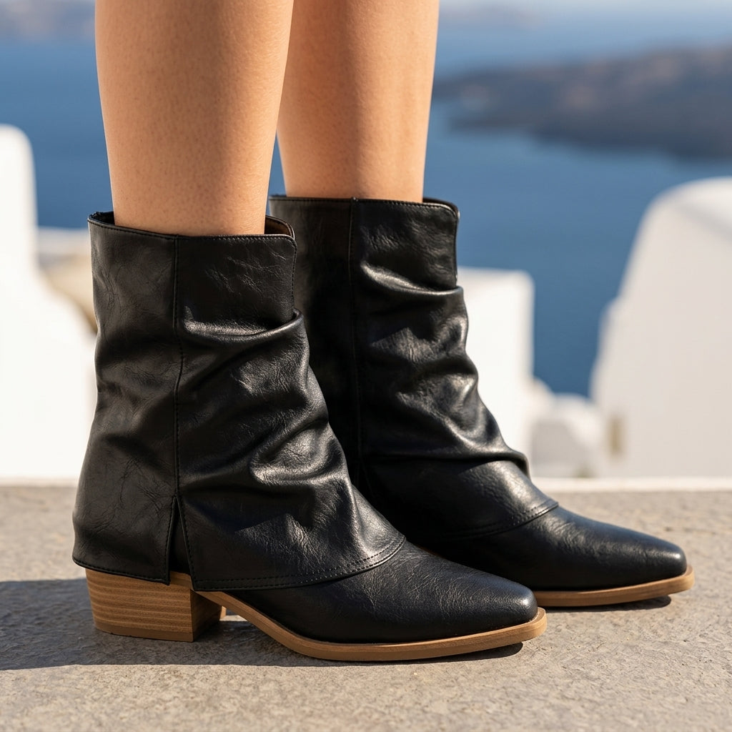 Lyris | Pointed Toe Square Heel Ankle Boot