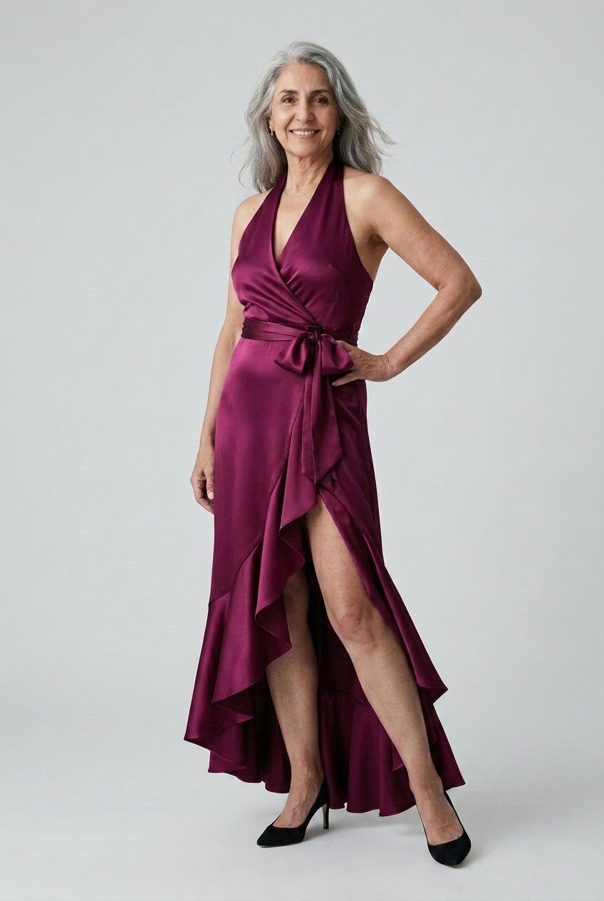 Neve Berenice | Halter Wrap Maxi Dress