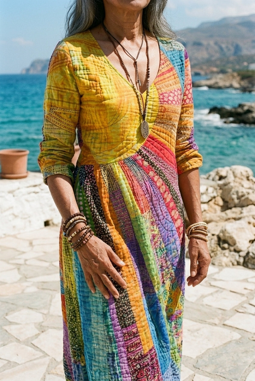 Joelle | Bohemian V-Neck Sun Dress