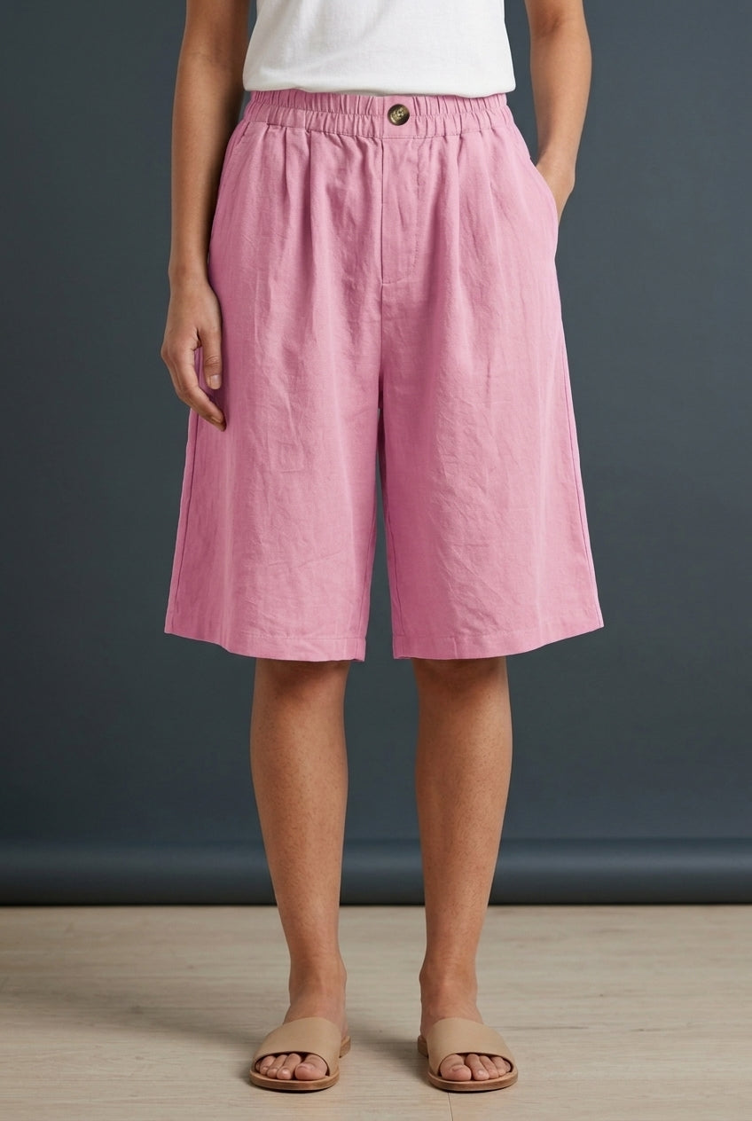 Casual Oversized Shorts for Women, Cotton Relaxed Fit Breathable Summer, for Beach, Weekend & Everyday Wear