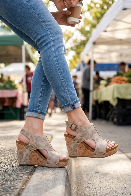 Casual Open Toe Orthopedic Sandals for Women, Lightweight Wedge Buckle Closure, for Everyday, Casual & Vacation Wear