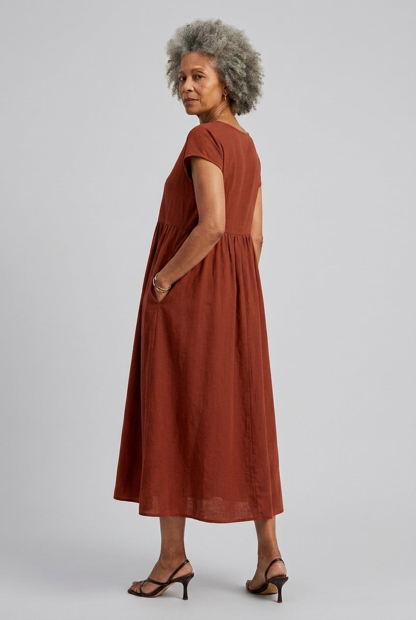 Wanda Sabelle | A-Line Midi Dress with Pockets