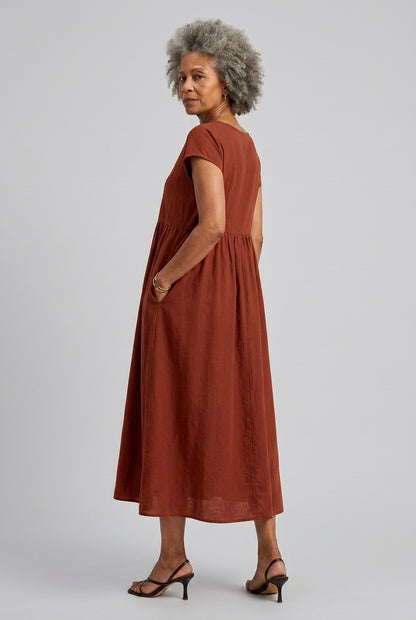 Wanda Sabelle | A-Line Midi Dress with Pockets